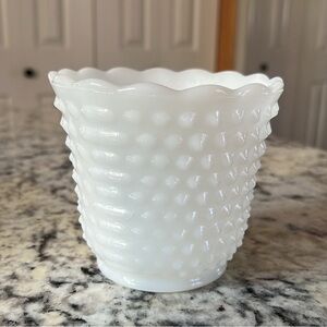 Vintage Fire King Hobnail Milk Glass Planter